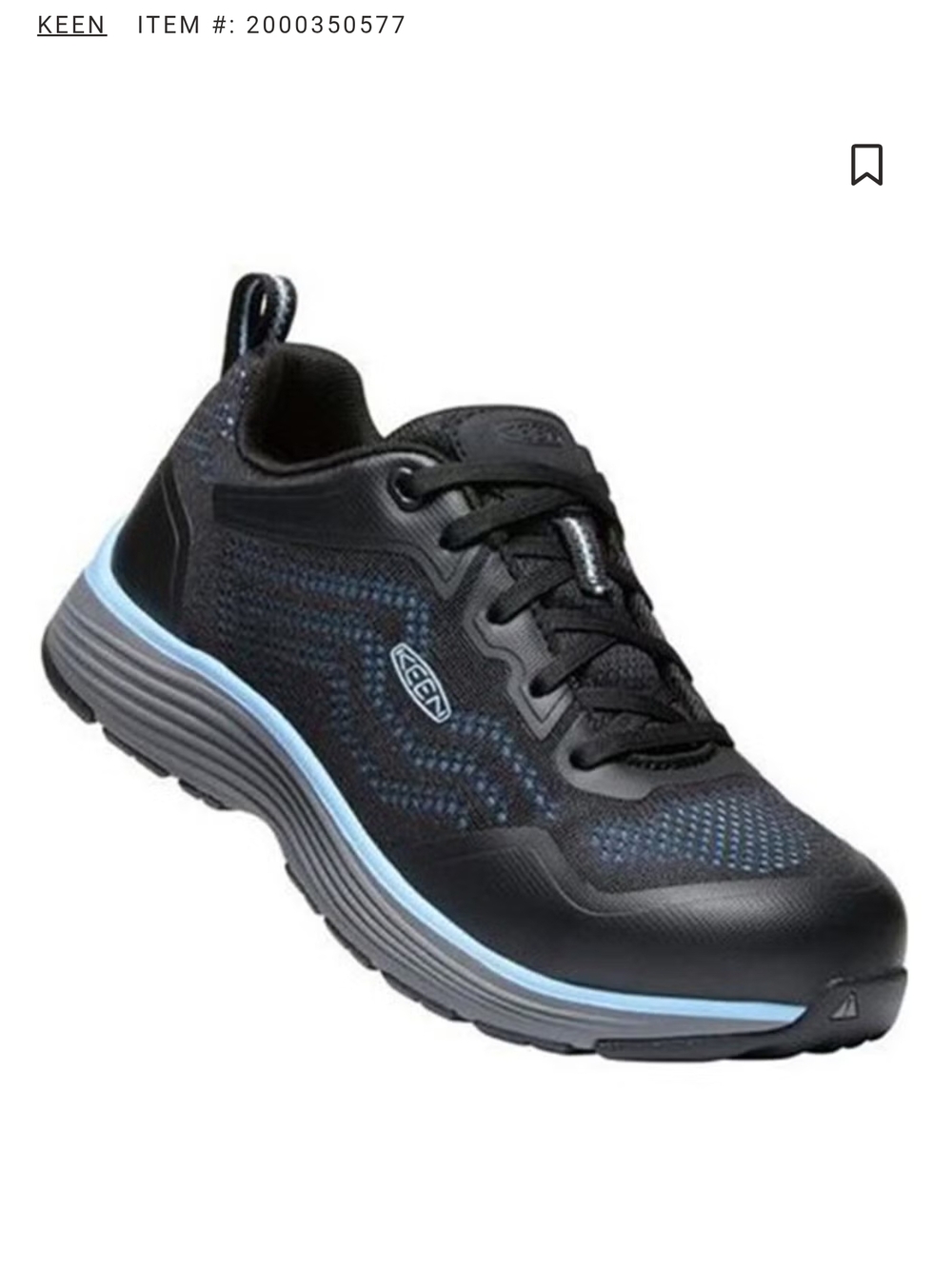 KEEN Black Sneaker with Light Blue Accents